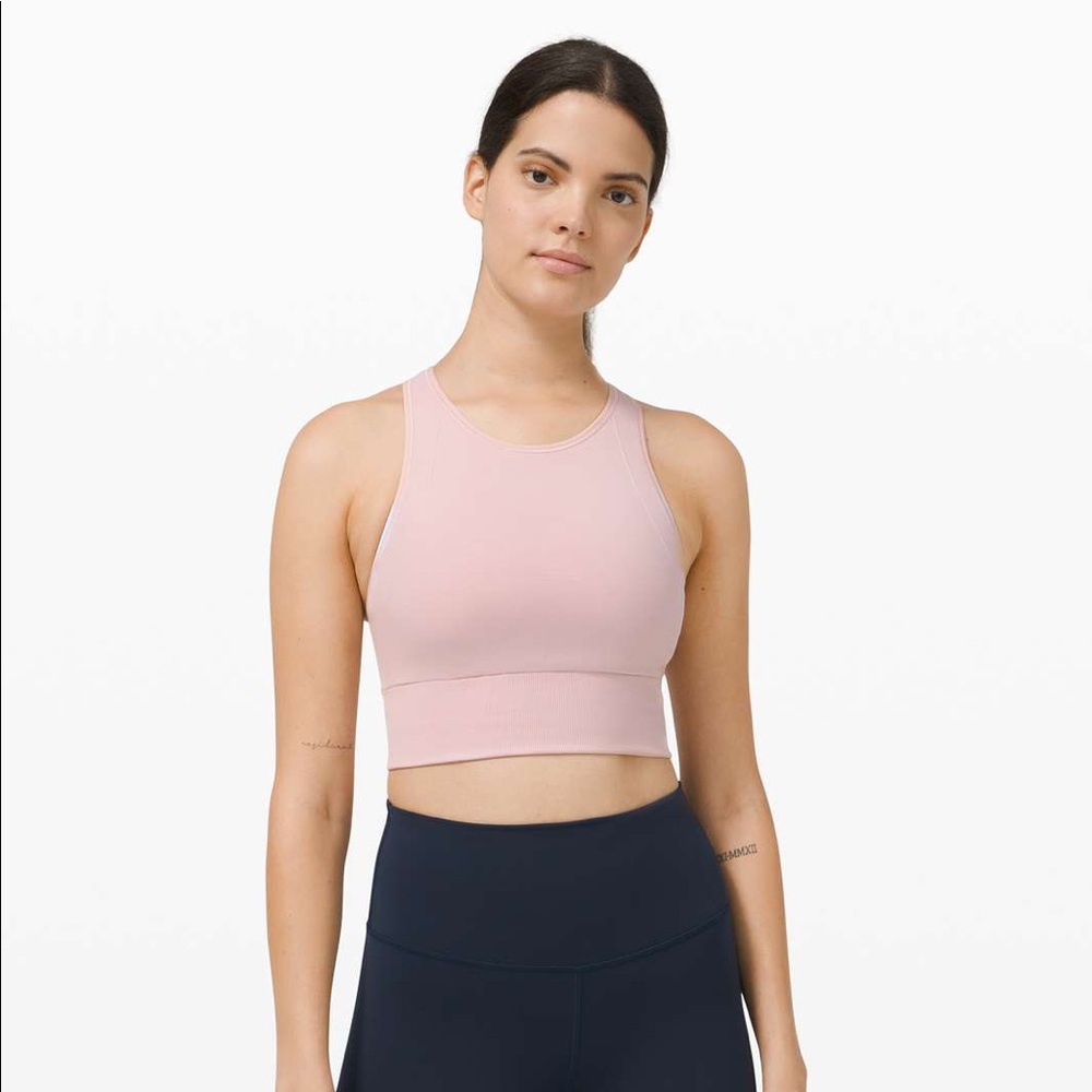 NWT Lululemon Ebb to Train Bra *Medium Support, C/D Cup Porcelain Pink